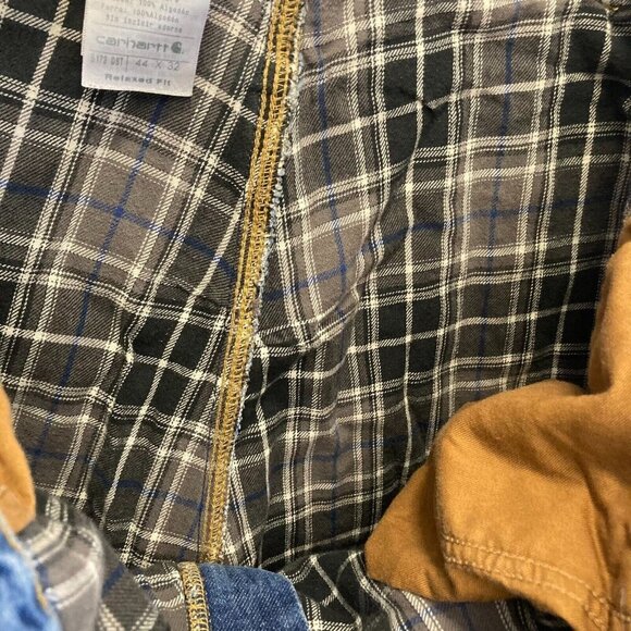 Carhartt Flannel Lined Jeans 44x32 Relaxed Fit B172 DST Blue Denim Warm Outdoors - Picture 15 of 16